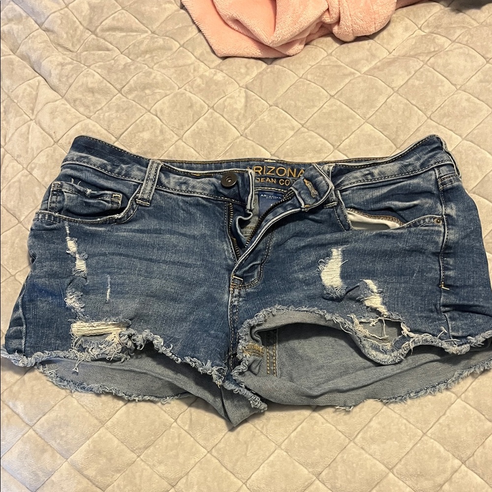 Arizona Jean Company Distressed Blue Jean Shorts